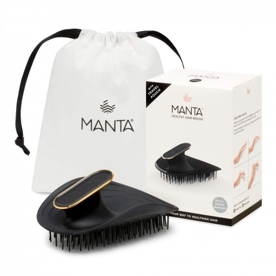 Manta Brush Black/Gold Щітка для волосся чорна - фото №2